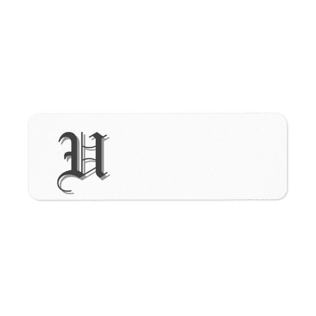 Personalize Monogram U Return Address Label (Front)