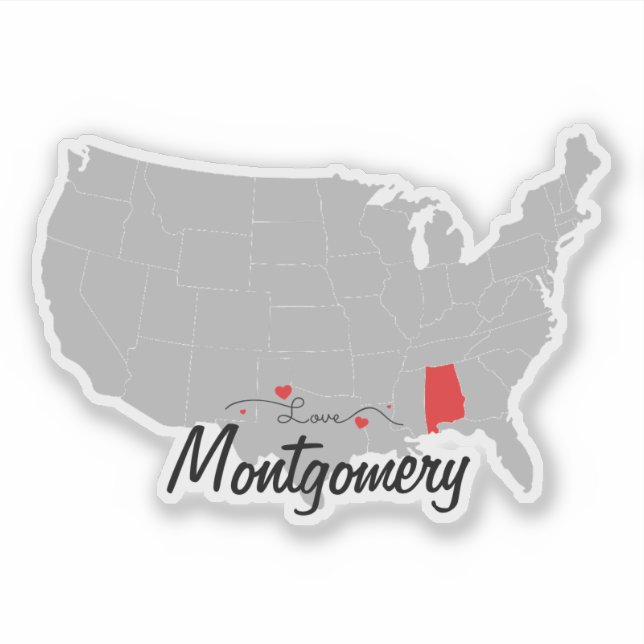 Personalize - Montgomery, Alabama Map US  (Front)