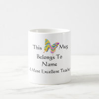 Personalize Most Excellent Teacher Butterfly