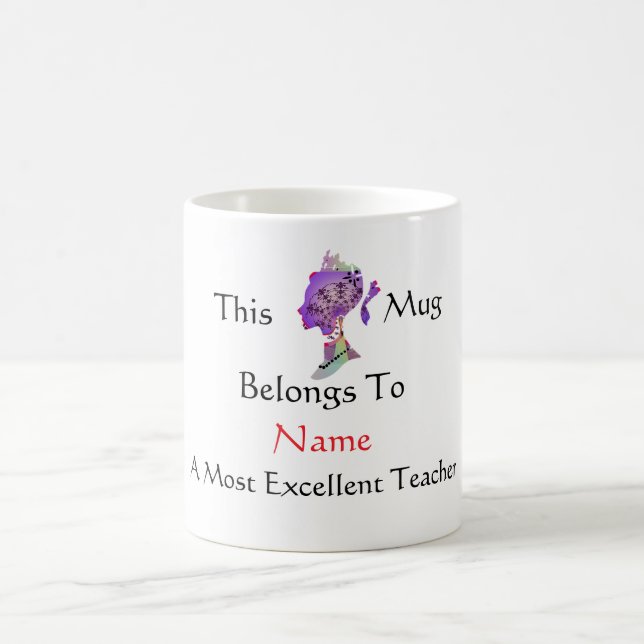 Personalize Most Excellent Teacher Princess  Coffee Mug (Center)
