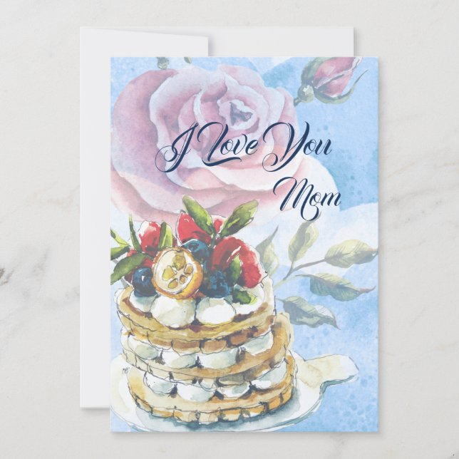 Personalize Mother's Day Cake Card (Front)