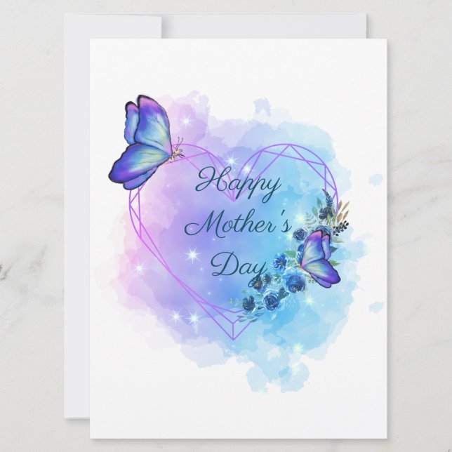 Personalize Mother's day Floral Butterfly Card (Front)