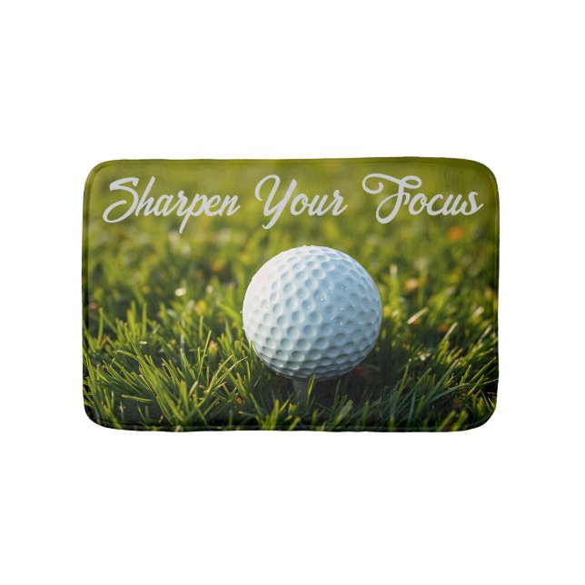 Personalize Motivational Golf Course Decor Bath Mat (Front)