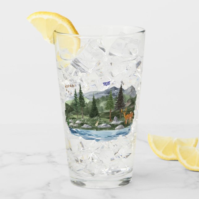 Personalize Mountain High Wildlife Glass (Front Ice)