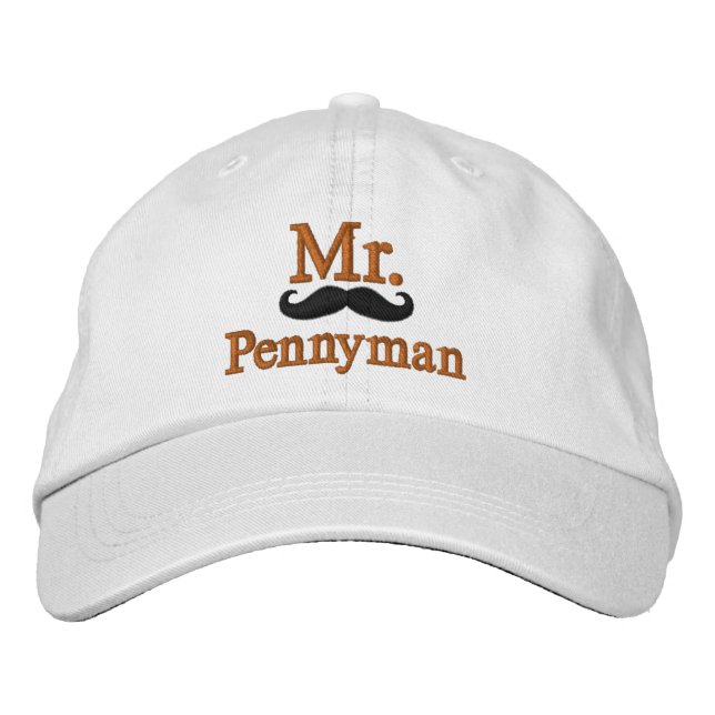 Personalize Mr & Mrs Embroidery Embroidered Cap (Front)