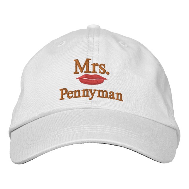 Personalize Mr & Mrs Embroidery Embroidered Cap (Front)