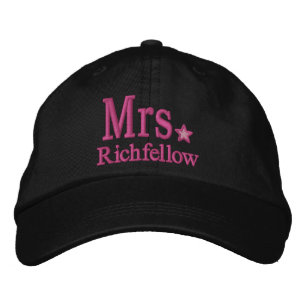Personalize Mr & Mrs Embroidery Embroidered Cap