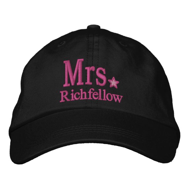 Personalize Mr & Mrs Embroidery Embroidered Cap (Front)
