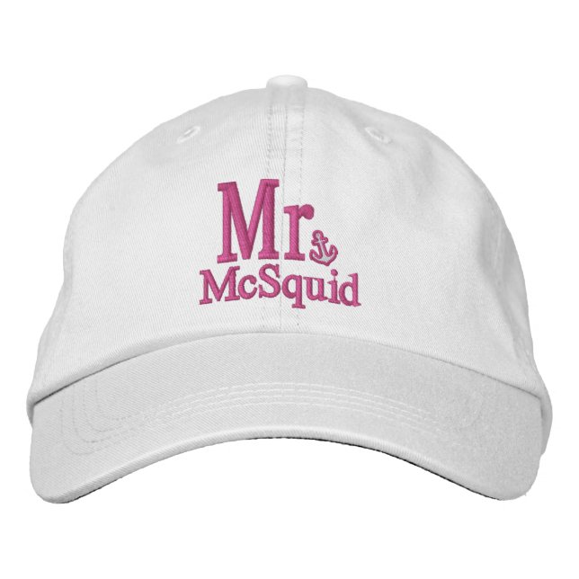 Personalize Mr & Mrs Embroidery Embroidered Cap (Front)