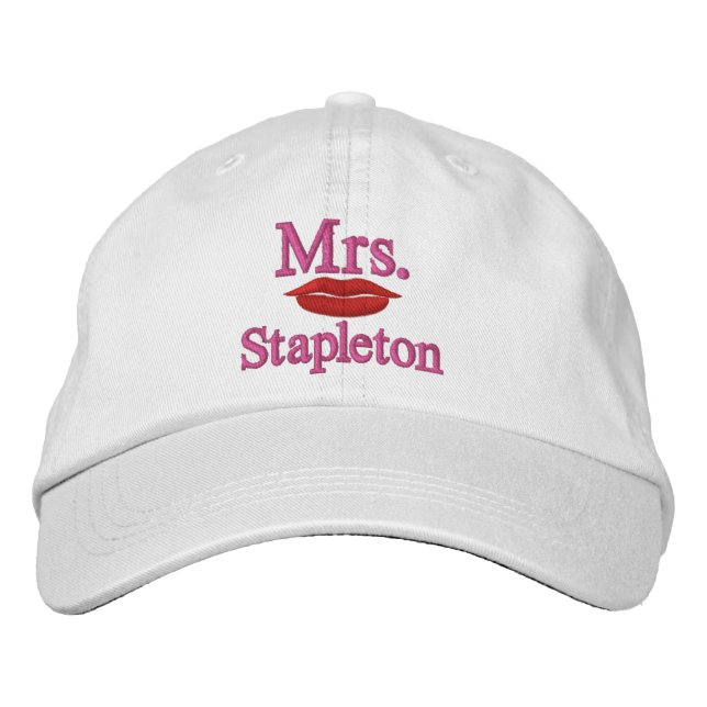 Personalize Mr & Mrs Embroidery Embroidered Cap (Front)