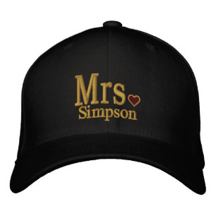 Personalize Mr & Mrs Embroidery Embroidered Cap