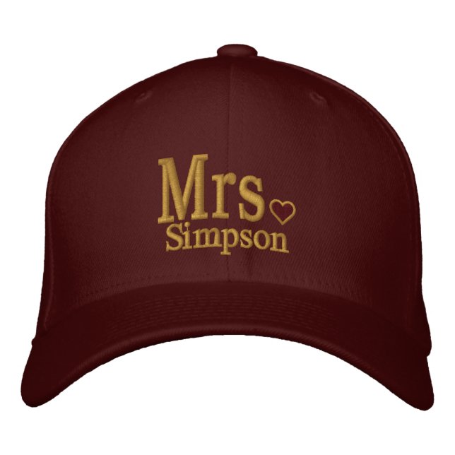 Personalize Mr & Mrs Embroidery Embroidered Cap (Front)