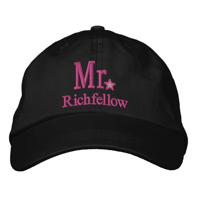 Personalize Mr & Mrs Embroidery Embroidered Cap (Front)