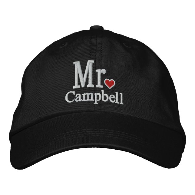 Personalize Mr & Mrs Embroidery Embroidered Cap (Front)