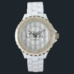 Personalize Mrs. Wife Bride Click for Custom Colou Watch<br><div class="desc">Easily change the colour of the vertical stripes design from their preset grey and white to any colour of your choice in one step. Just click on the "Cutomize It!" button to reveal the colour selector titled "Printed Background Colour" from which you can choose any colour you want in one...</div>