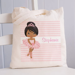 Personalize Multicultural Ballerina Two Sided Tote Bag