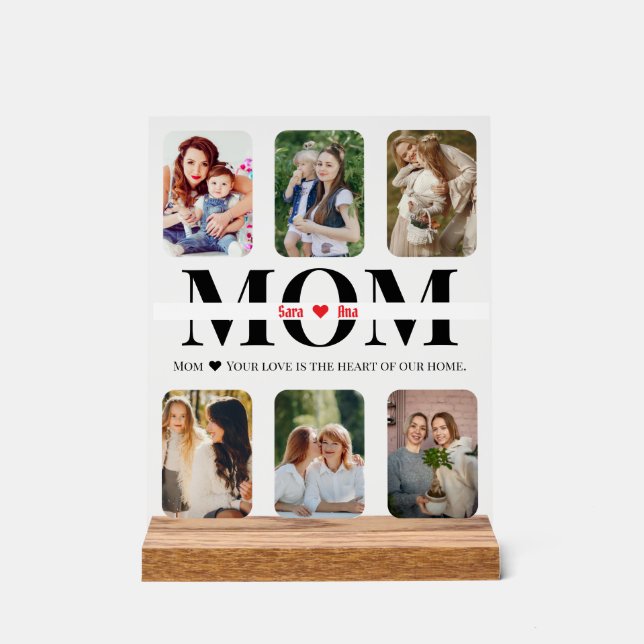Personalize Mum ♥ Acrylic Sign with Custom Photos  (Front)