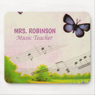 Personalize, Music Butterflies Thanks Teacher Mouse Pad