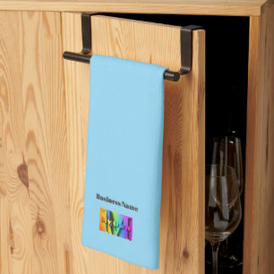 Personalize My Own Cafe Coffee Shop Blue     Kitchen Towel