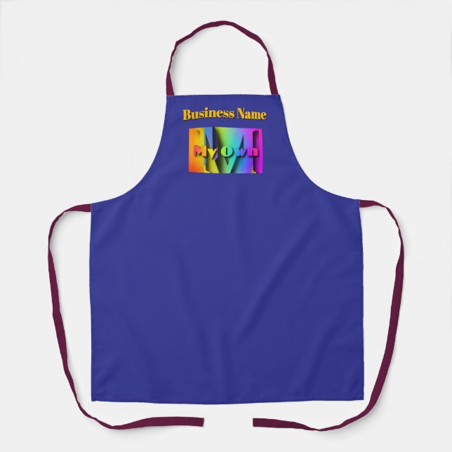 Personalize My Own Cafe Coffee Shop Deep Blue   Apron (Front)