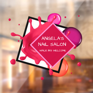 Personalize Nail Salon Spa Shop Front Window Cling