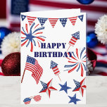 Personalize Name 4th of July Happy Birthday Card<br><div class="desc">Personalize Name 4th of July Happy Birthday Card</div>