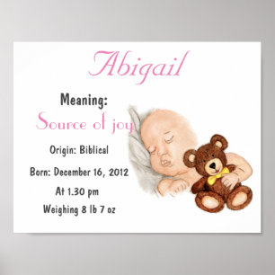 Personalize Name Abigail meaning keepsake Poster