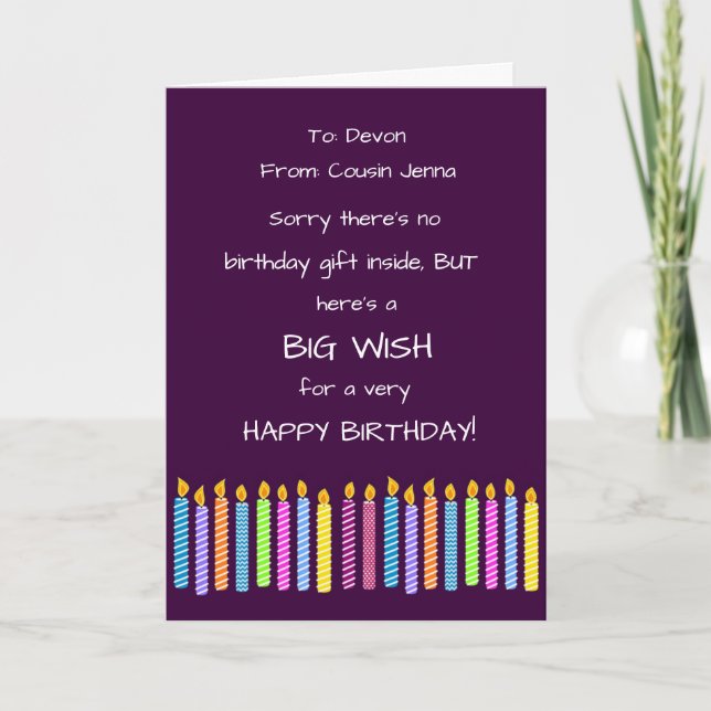 Personalize Name and Age Fun Birthday Greeting Card (Front)