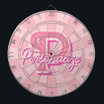 Personalize Name and Letter on Pastel Pink Colour Dartboard<br><div class="desc">Personalize Your Name and Large Letter Initial on Pastel Pink Colour Dartboard! You can customize the design to your liking!</div>