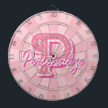 Personalize Name and Letter on Pastel Pink Colour Dartboard<br><div class="desc">Personalize Your Name and Large Letter Initial on Pastel Pink Colour Dartboard! You can customize the design to your liking!</div>