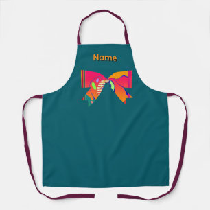 Personalize Name Apron With A Bow Teal Apron