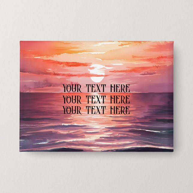 Personalize Name Badge Custom Sunset (Front)