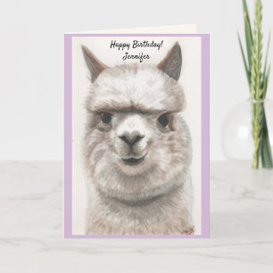 Personalize NAME Birthday Card Watercolor