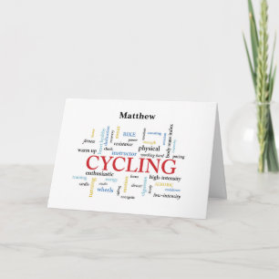 Personalize Name Birthday Cycling In Words Card