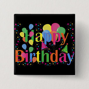Personalize Name Birthday Party Celebration Art 2 Inch Square Button
