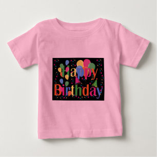 Personalize Name Birthday Party Celebration Art Baby T-Shirt
