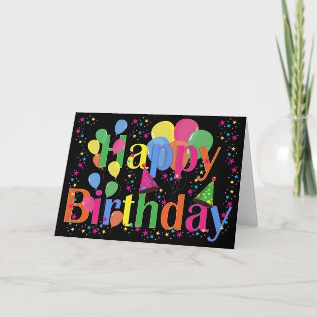 Personalize Name Birthday Party Celebration Art Card (Front)
