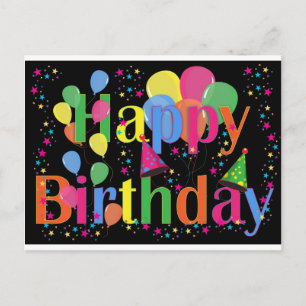 Personalize Name Birthday Party Celebration Art Postcard