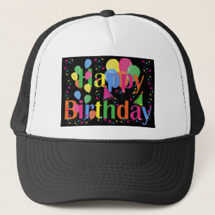 Personalize Name Birthday Party Celebration Art Trucker Hat