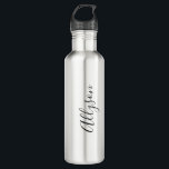 Personalize Name, Black Script Text, Vertical 710 Ml Water Bottle<br><div class="desc">Personalize your Name In Black Script Text and vertical.</div>