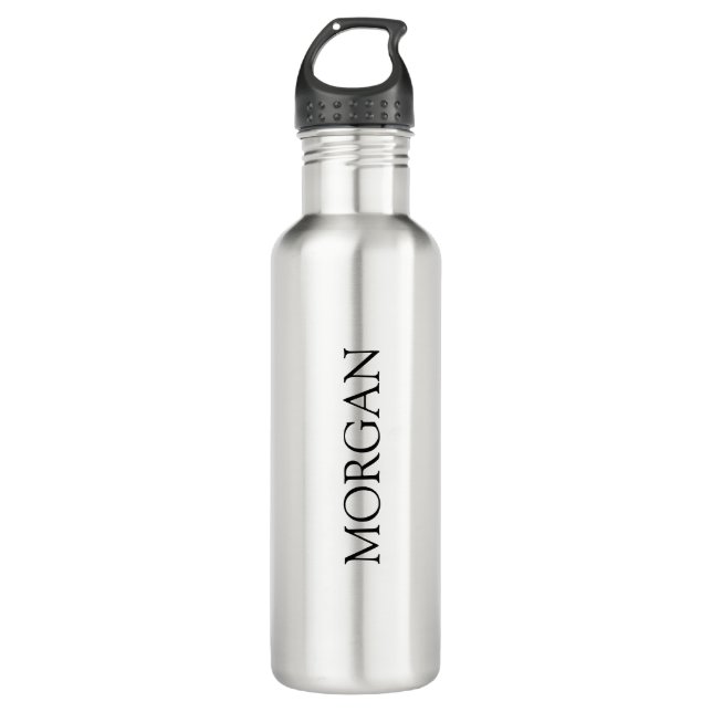 Personalize Name, Black Text, Vertical 710 Ml Water Bottle (Front)