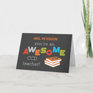 Personalize Name CCD Teacher Appreciation Day Card