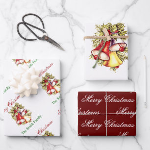 Personalize Name Christmas Tree Bells Paper