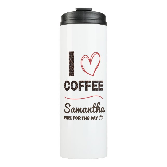 Personalize Name Coffee Lover Gift for Her Thermal Tumbler (Front)