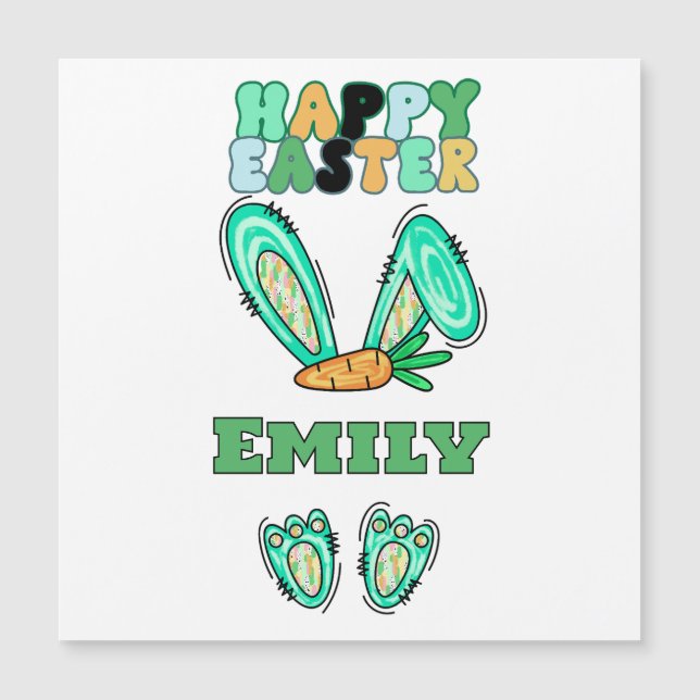 Personalize Name Cute Easter Bunny (Front)