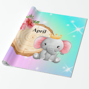 Personalize Name Elephant poster! Wrapping Paper
