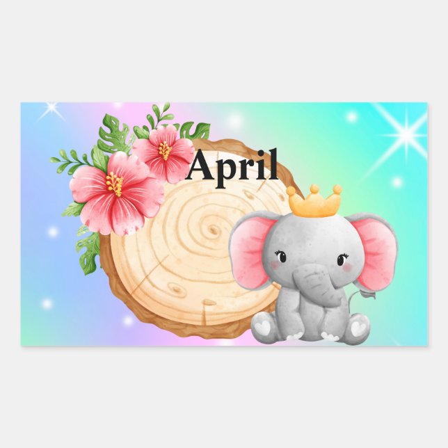 Personalize Name Elephant sticker (Front)