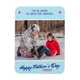 Personalize Name Father's day Script Photo Magnet