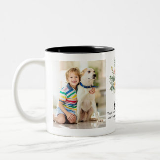 Personalize Name Floral Flower Granma Gift Combo Two-Tone Coffee Mug