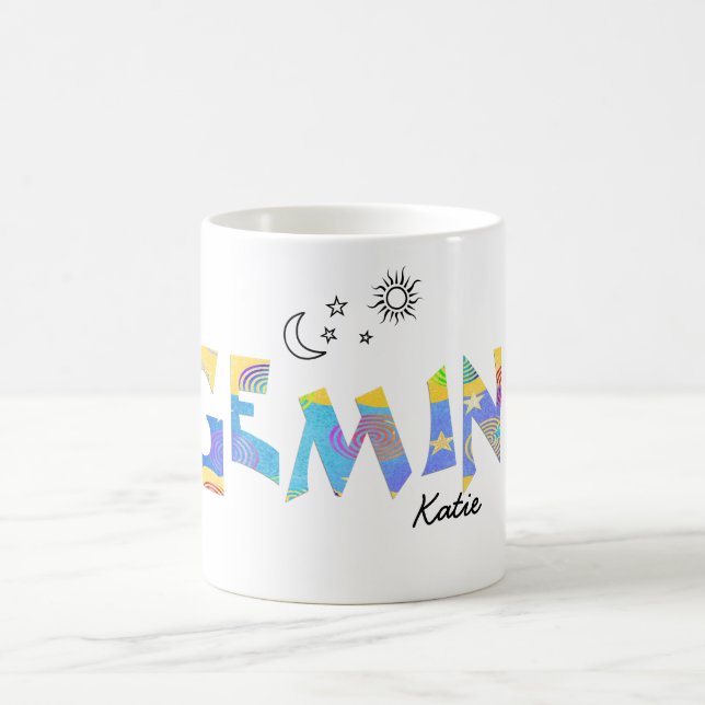 Personalize Name-Fun GEMINI Birthday Zodiac Mug (Center)